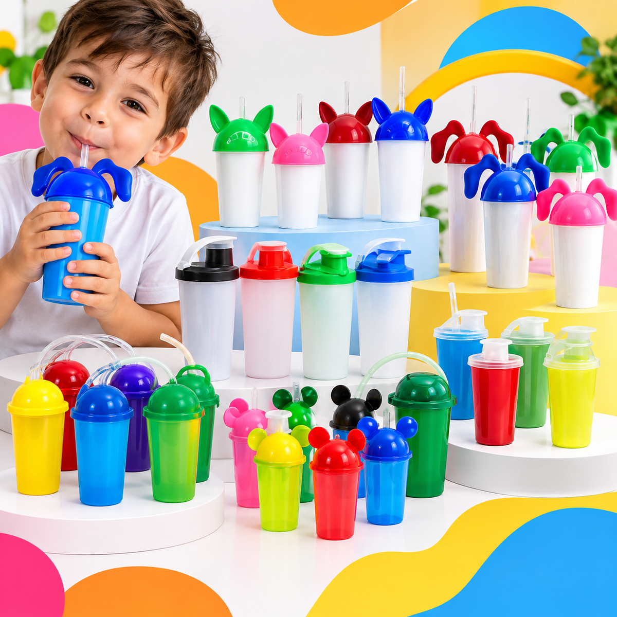 vaso pitillos colores