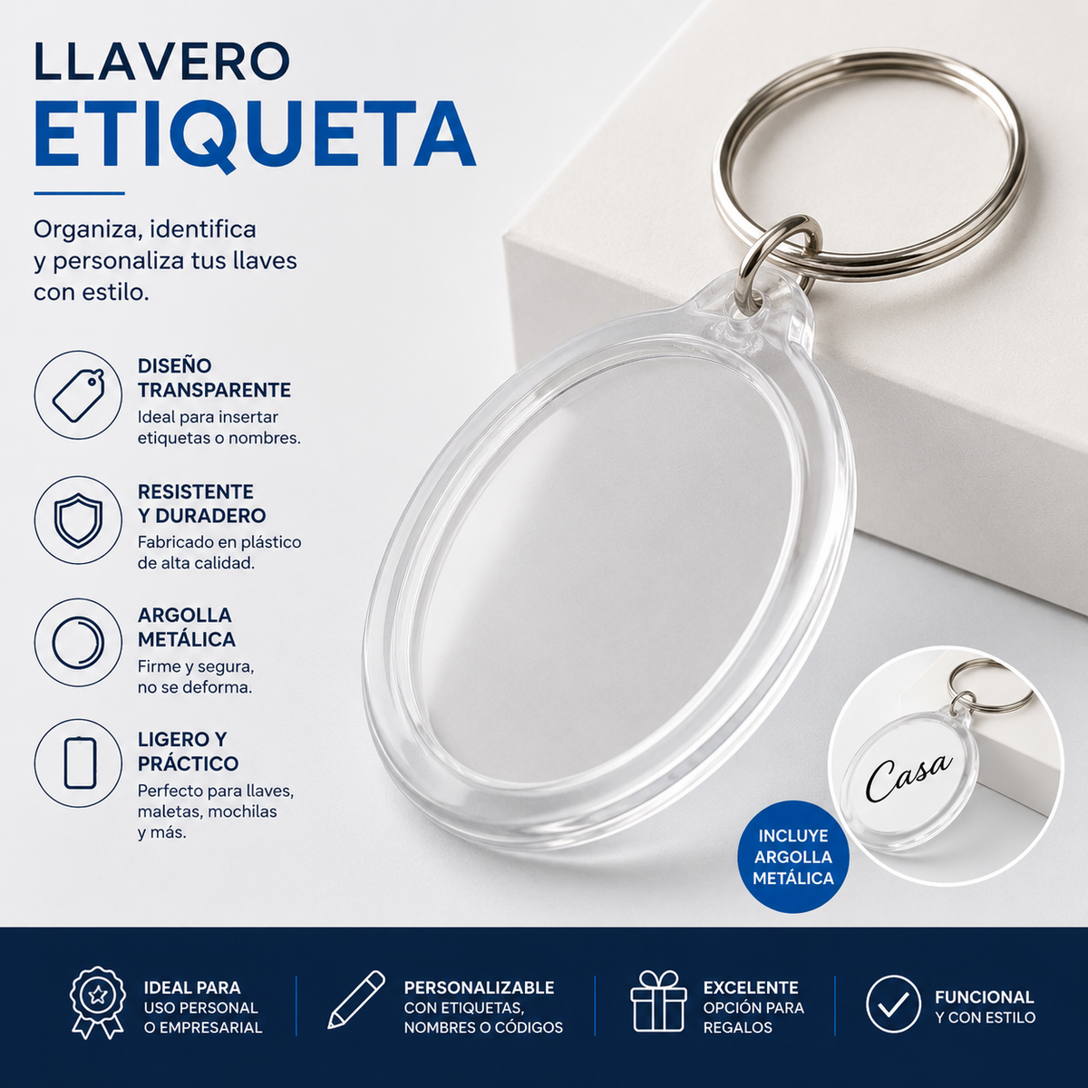 llavero etiqueta