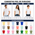 camiseta piel de durazno (dama,caballero,niño)