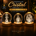 Lampara esfera base  iluminación led giratoria modelos Religiosos