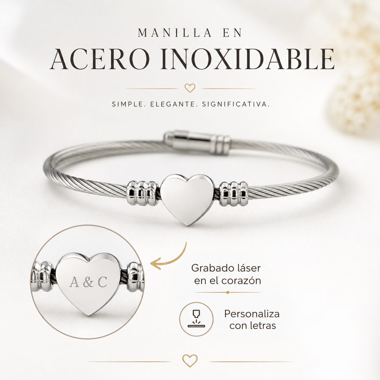 manilla en acero inoxidable
