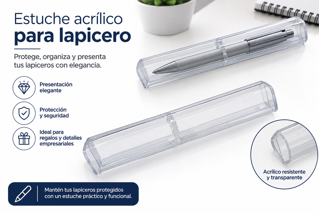 estuche acrílico para lapicero