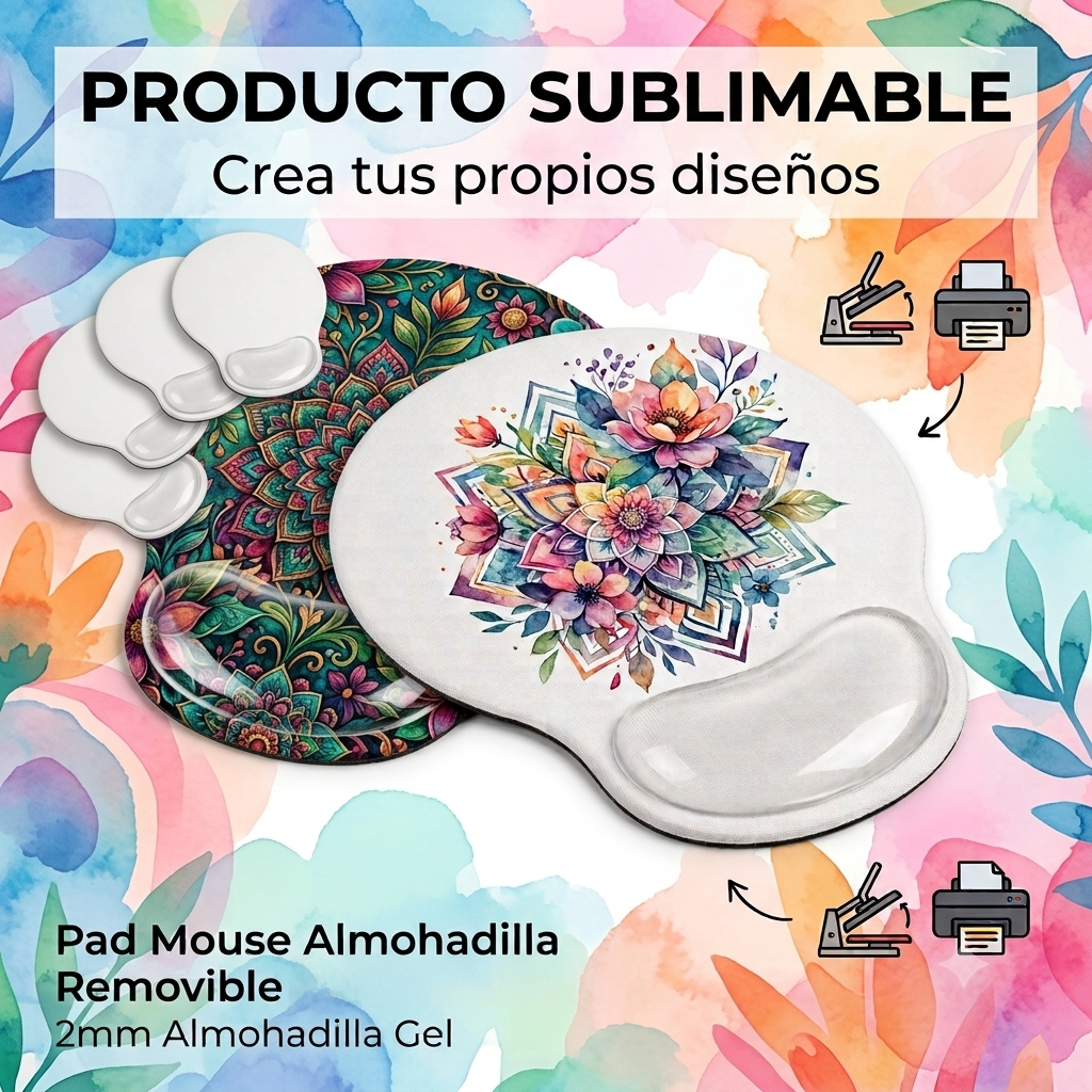 Pad mouse sublimable con gel para pegar