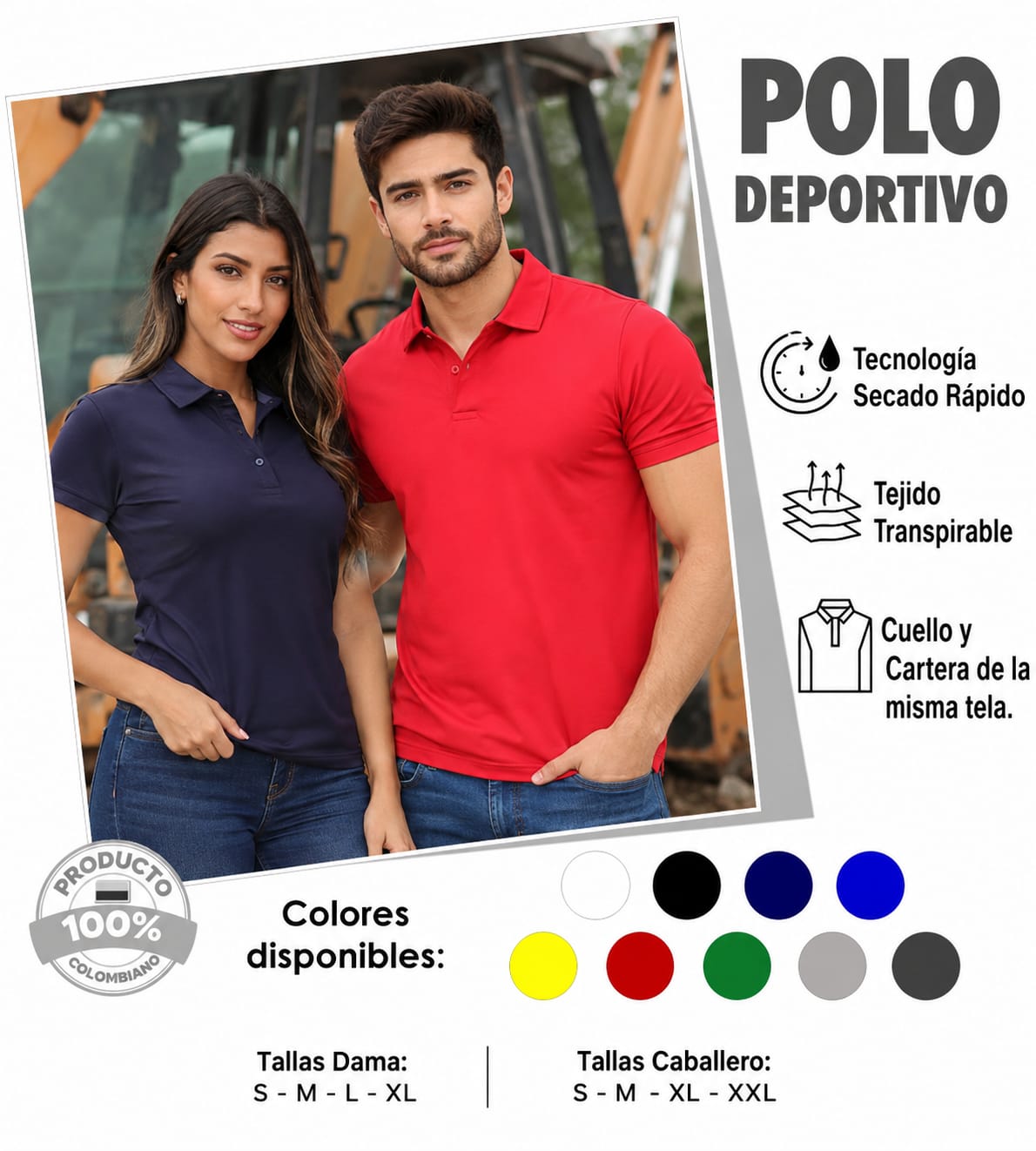 Polo tela deportiva