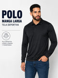 Polo manga larga tela deportiva