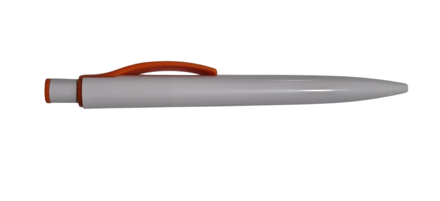 lapicero blanco franja naranja