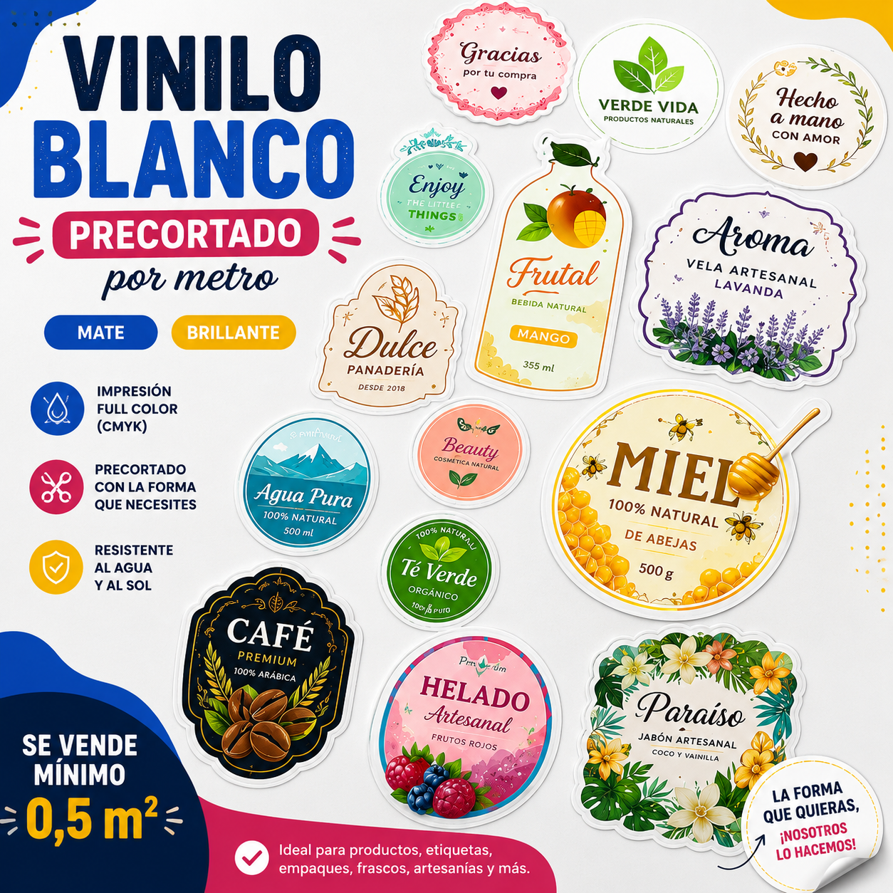 Vinilo adhesivo precortado por metros