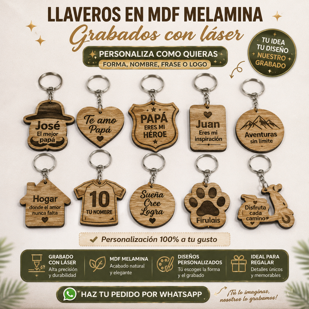 llavero grabado en mdf