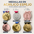 Medalla acrilico espejo grabada