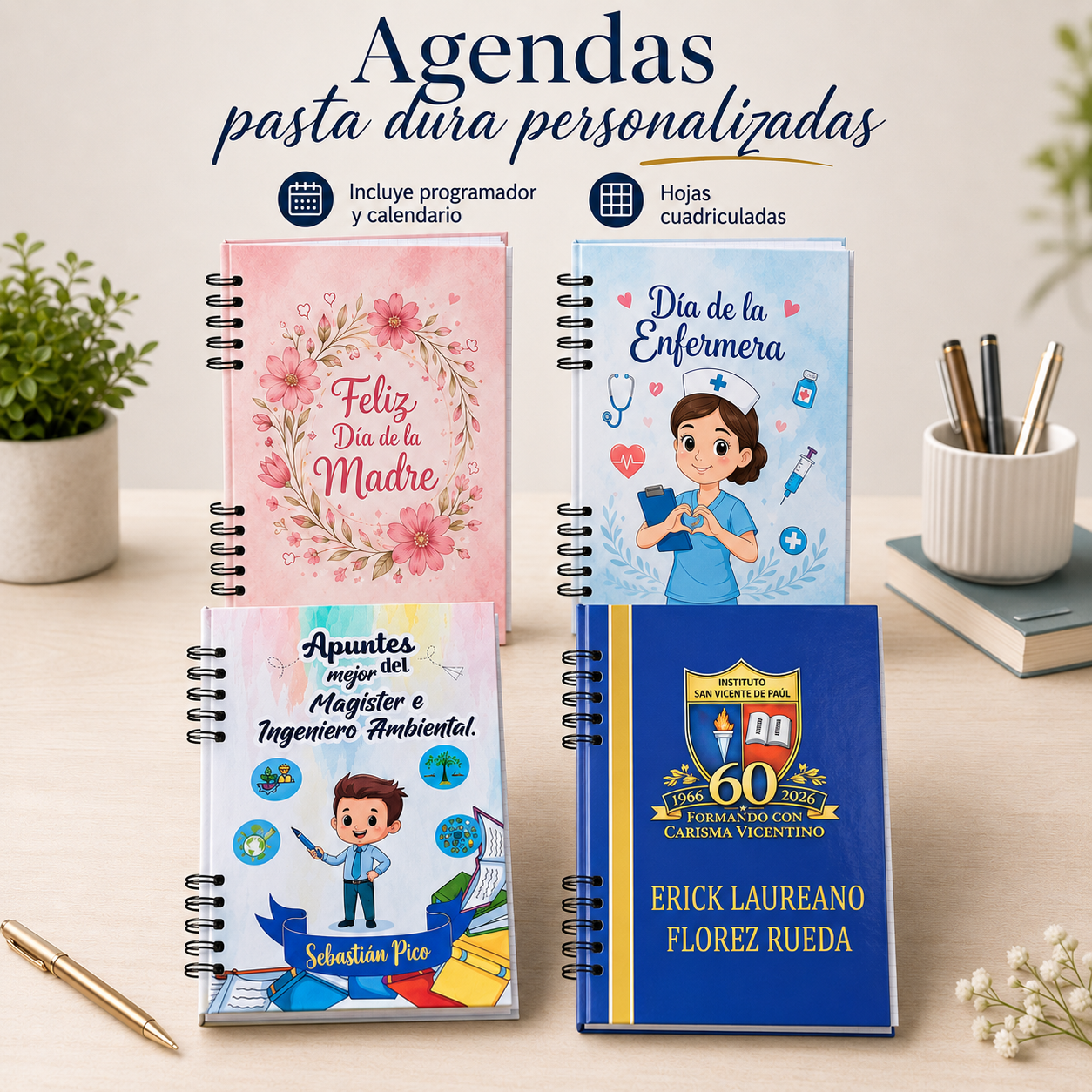 Agenda pasta dura personalizada